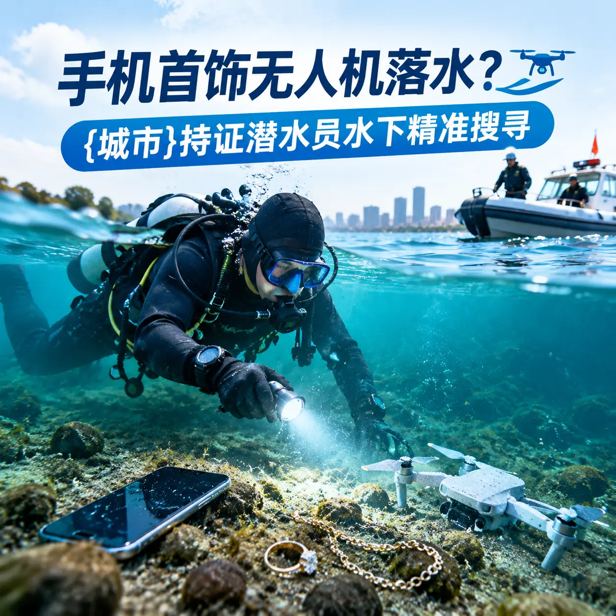 手机首饰无人机落水？镇安持证潜水员水下精准搜寻